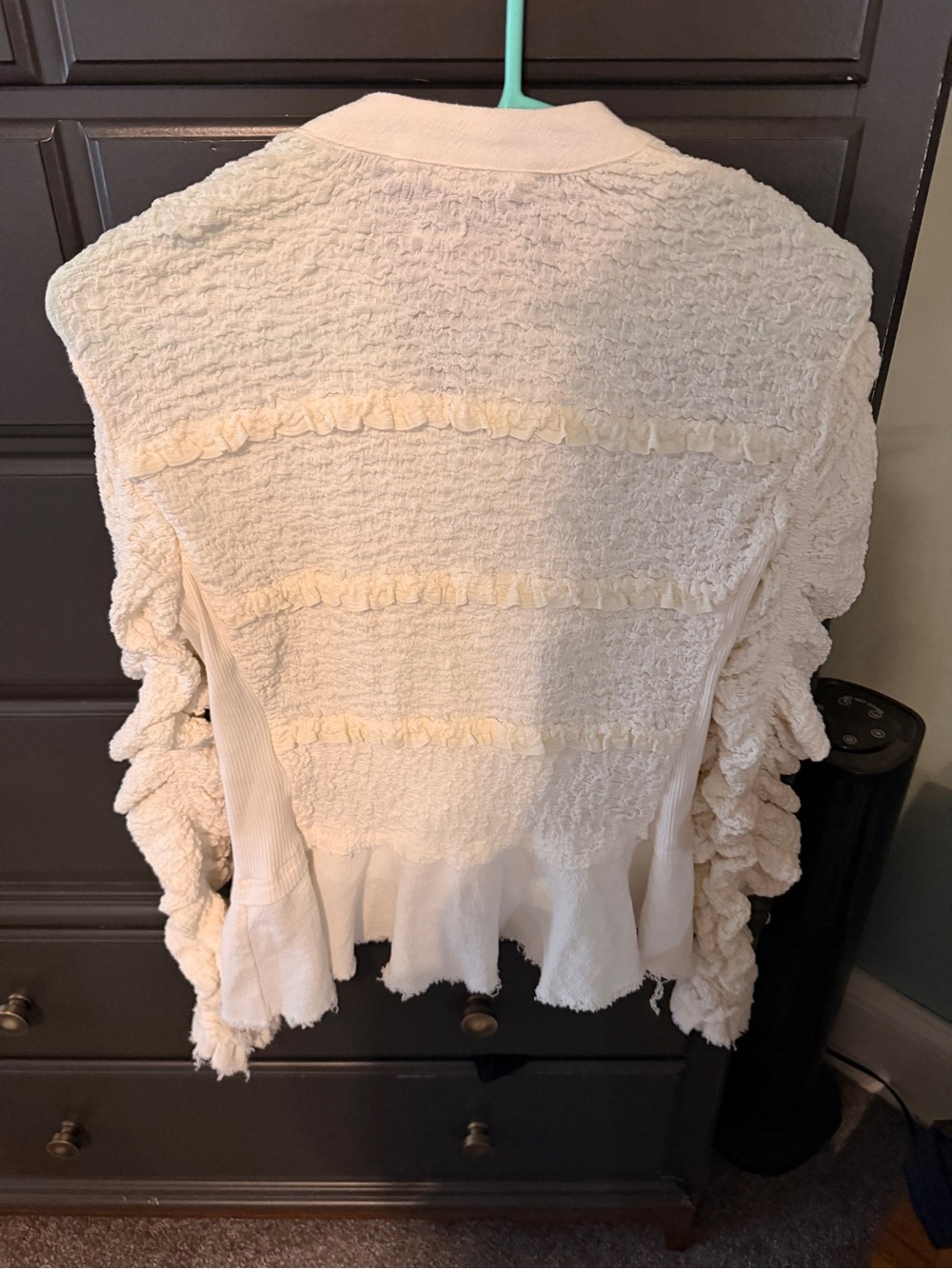 We The Free Cream Ruffle-Trim Textured Jacket - Picture 3 of 5
